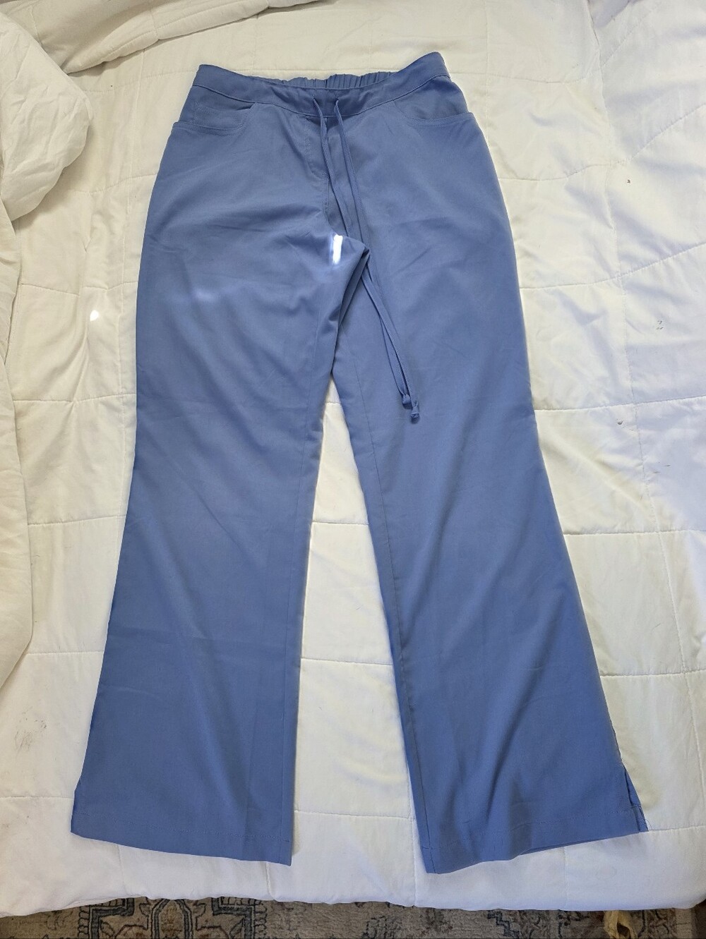 Grey's Anatomy Ciel Blue Scrub Pants Drawstring Flare Pants- Women's Sm Regular